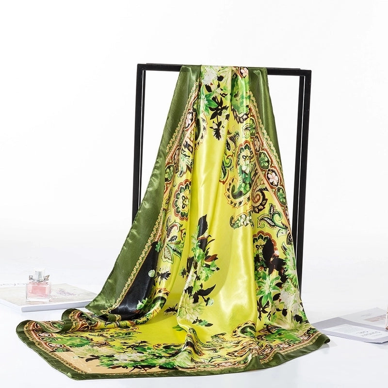 Women's Minimalist Flower Satin Printing Scarves & Gloves