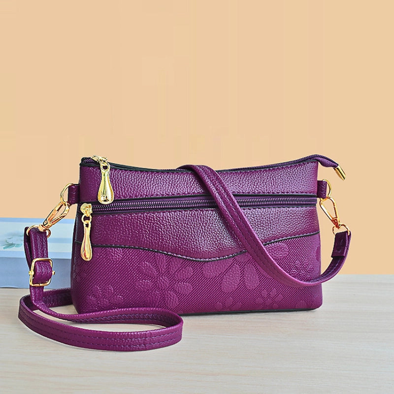 Bag Women's Messenger Bag Casual Small Square Bag Women's Zipper Small Bag Simple Shoulder Bag Middle-aged And Elderly Mothers Shopping Bag
