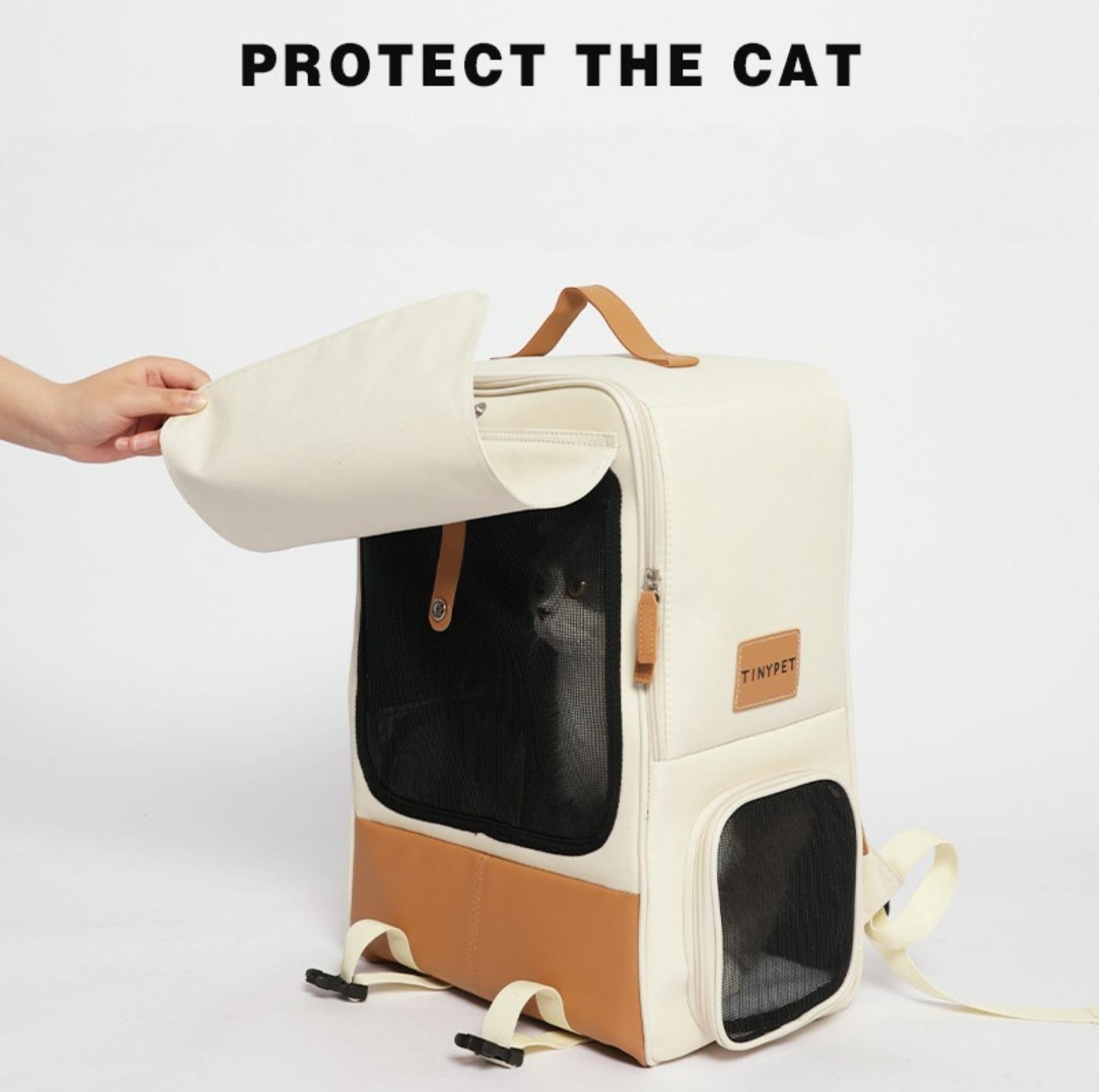 Super Large Foldable Pet Cat Carrier Backpack Bag With Ventilation And Privacy Curtain