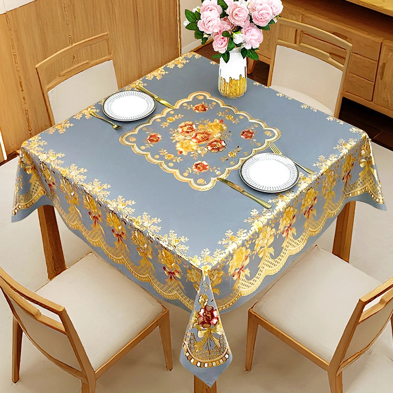 Elegant Classic Style Geometric Flower PVC Tablecloths Artificial Decorations