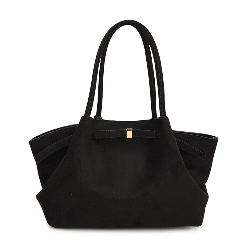 Women's Matte Leather Solid Color Vintage Style Classic Style Square Magnetic Buckle Shoulder Bag Underarm Bag