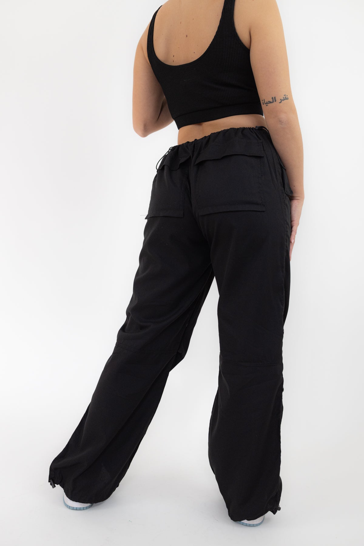 Marianne Cargo Parachute Pants _ Black