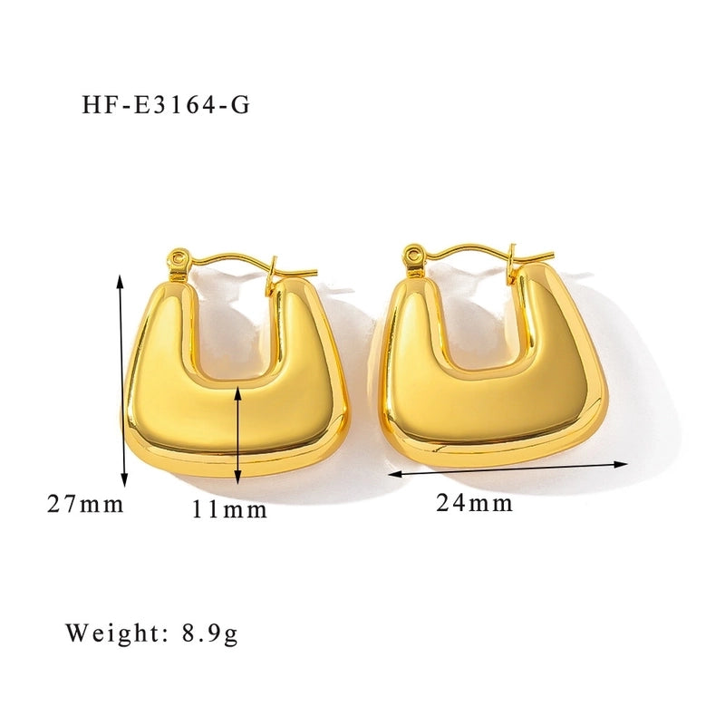 1 Pair Minimalist Classic Style U Shape Heart Shape Plating 316L Stainless Steel  Ear Studs