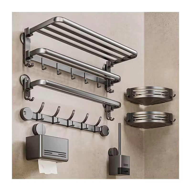 Multifunctional  Aluminum Bath Towel Shelf Storage Rack Set Bathroom Storage Rack