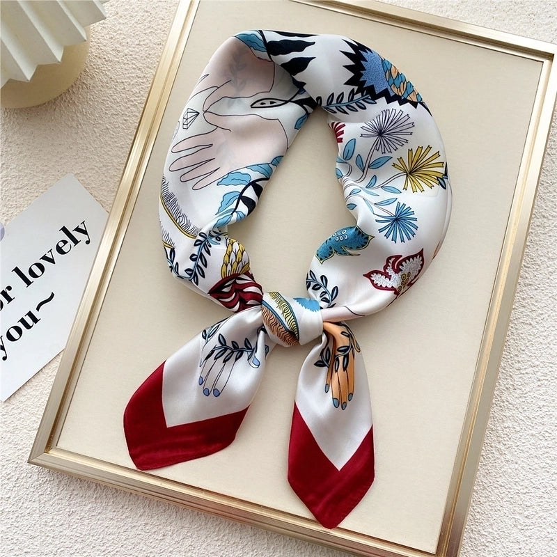 Women's Elegant Sweet Geometric Polyester Printing Silk Scarf