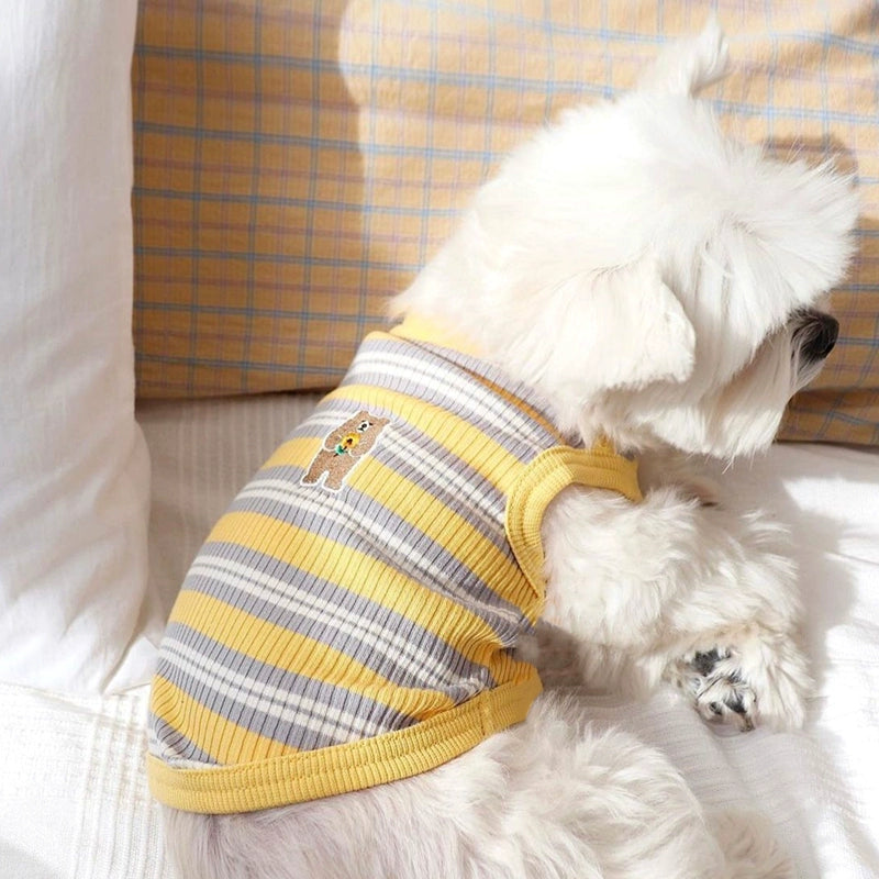 Contrast Color Striped Bear Dog Cat Vest