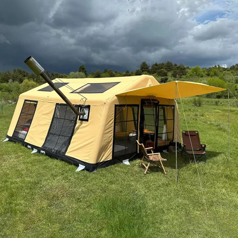🏕️Light luxury fortress|Inflatable instant molding🔄Double door panoramic view|Available in all seasons❄️☀️