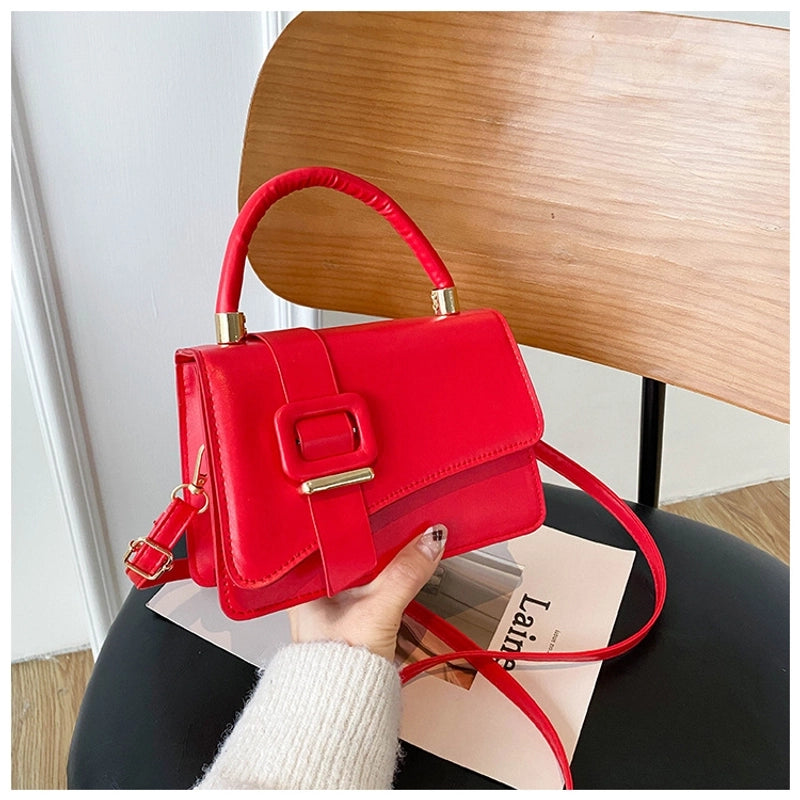 Unisex Small Pu Leather Fashion Square Bag