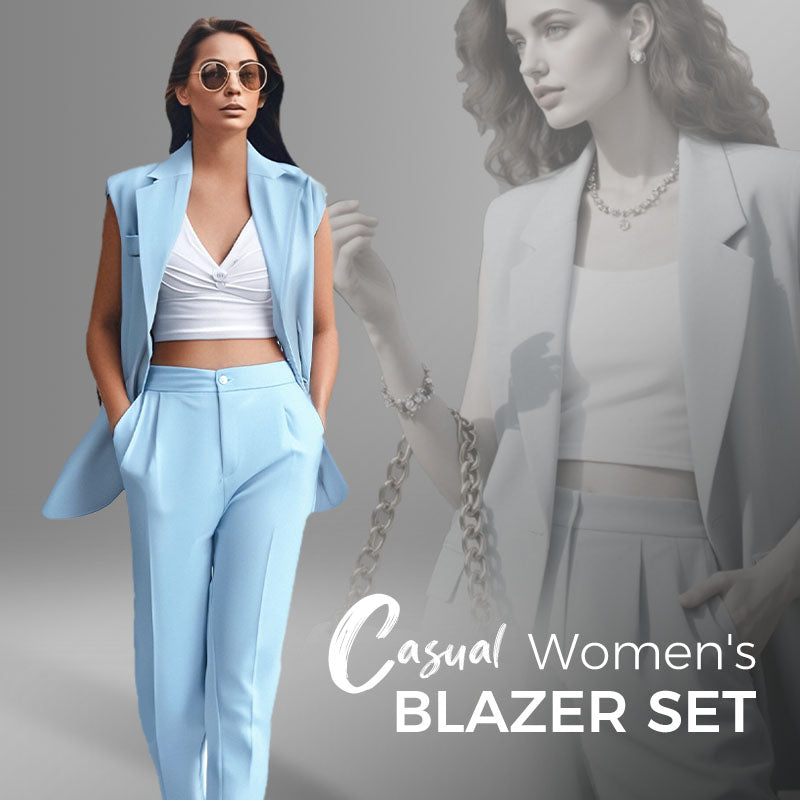 💖Women’s Stylish Sleeveless Blazer & High-Waisted Pants Set