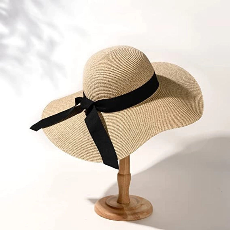 Women's Minimalist Solid Color Big Eaves Straw Hat
