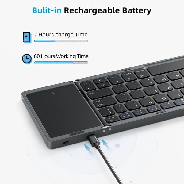 🔥Last Day Promotion 49% OFF🔥Foldable Bluetooth Keyboard with Touchpad