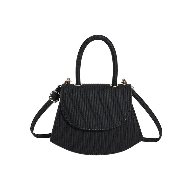 Women's All Seasons Pu Leather Solid Color Classic Style Semicircle Flip Cover Handbag
