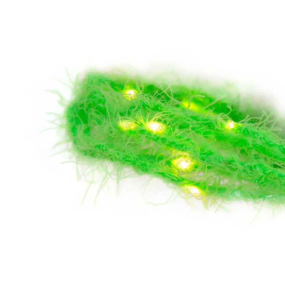 Fuzzy Green Garland with Lights