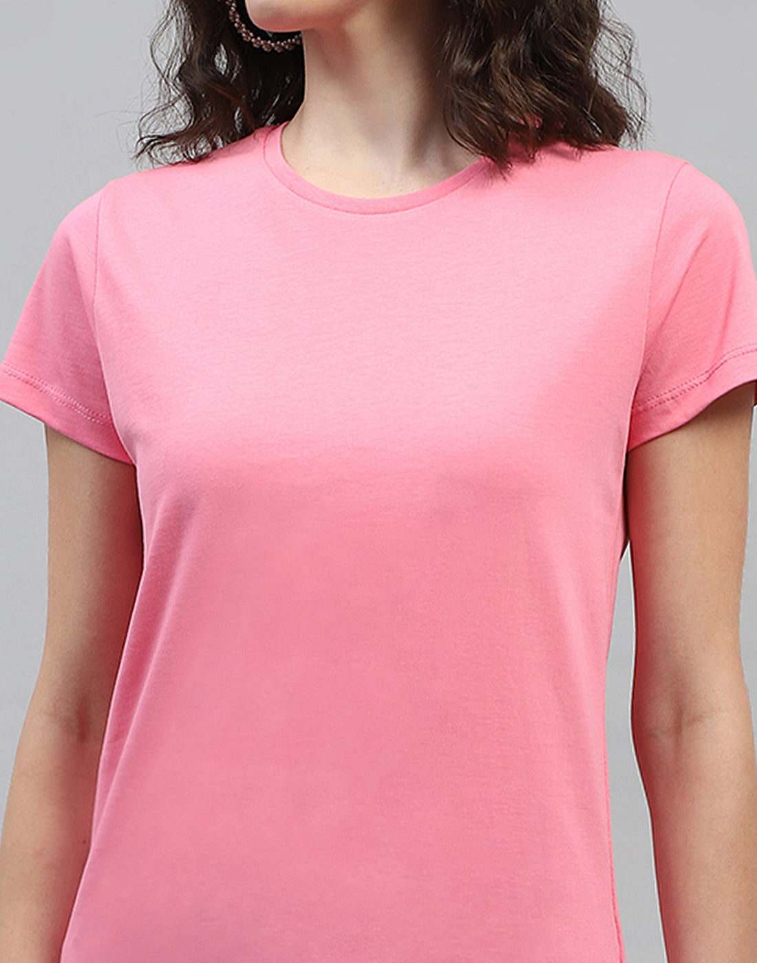 Women Off White & Pink Solid Round Neck Half Sleeve Top (Pack of 2)