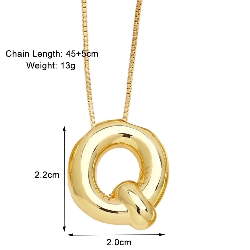 Minimalist Letter Copper Plating 18k Gold Plated Necklace Pendant