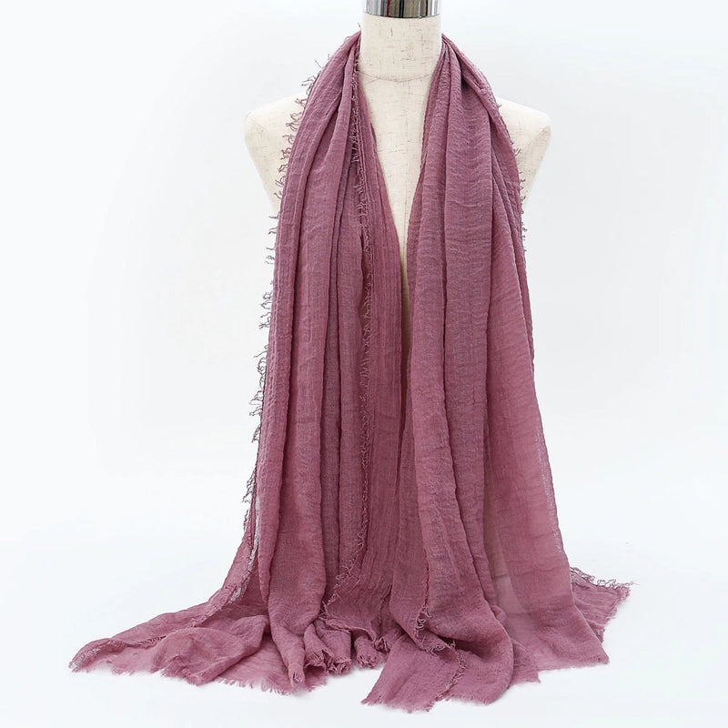 Women's Elegant Minimalist Solid Color Cotton Shawl