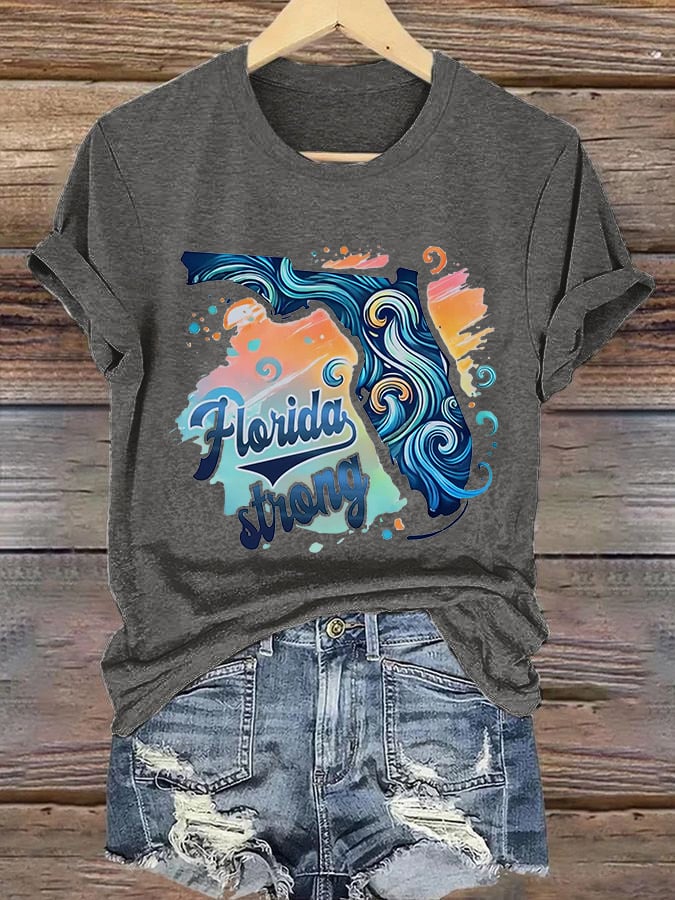 Women's Florida Strong Printed Crew Neck T-Shirt