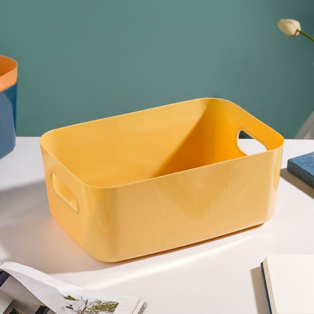 Essentials Storage Basket Yellow Set Of 2 11 Inch