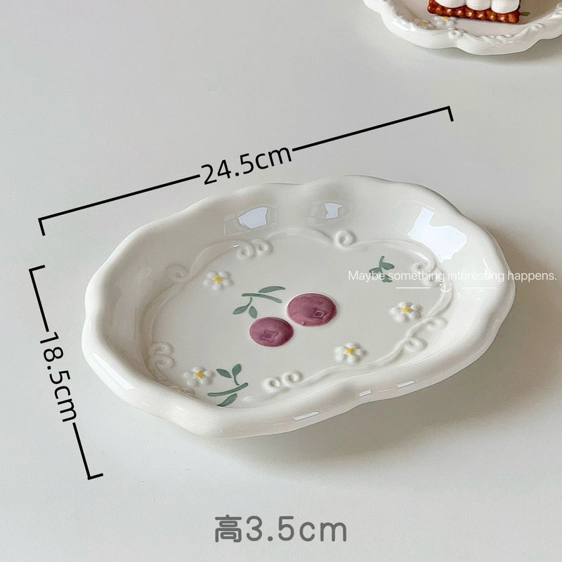 Cute Flower Porcelain Plate 1 Piece