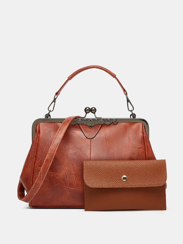 Women's Medium Pu Leather Solid Color Fashion Dumpling Shape Buckle Crossbody Bag