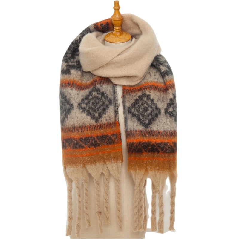 Women's Casual Printing Color Block Polyester Scarf