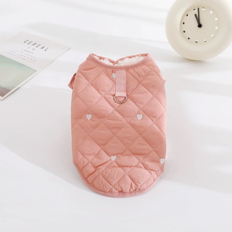 Warm Heart Printed Ruffled Sleeves Harness Jacket