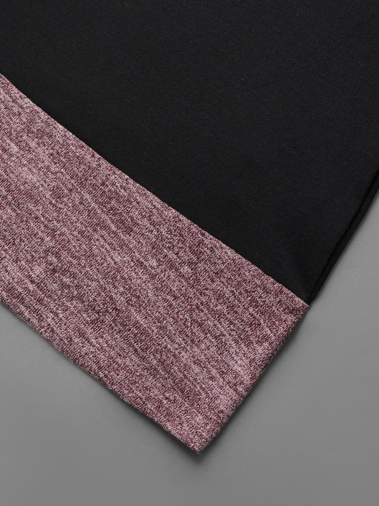 Heather Patchwork Turtleneck Midi Dress