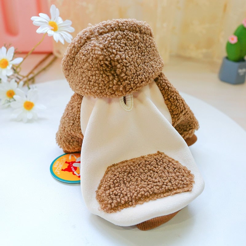 Contrast Color Fleece Dog Hooded Coat