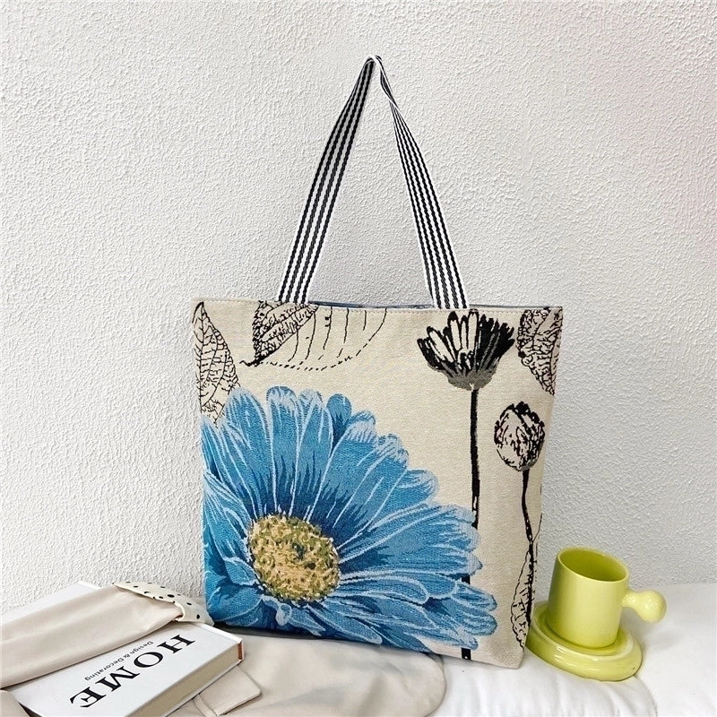 Unisex Vintage Style Portrait Animal Canvas Shopping Bags