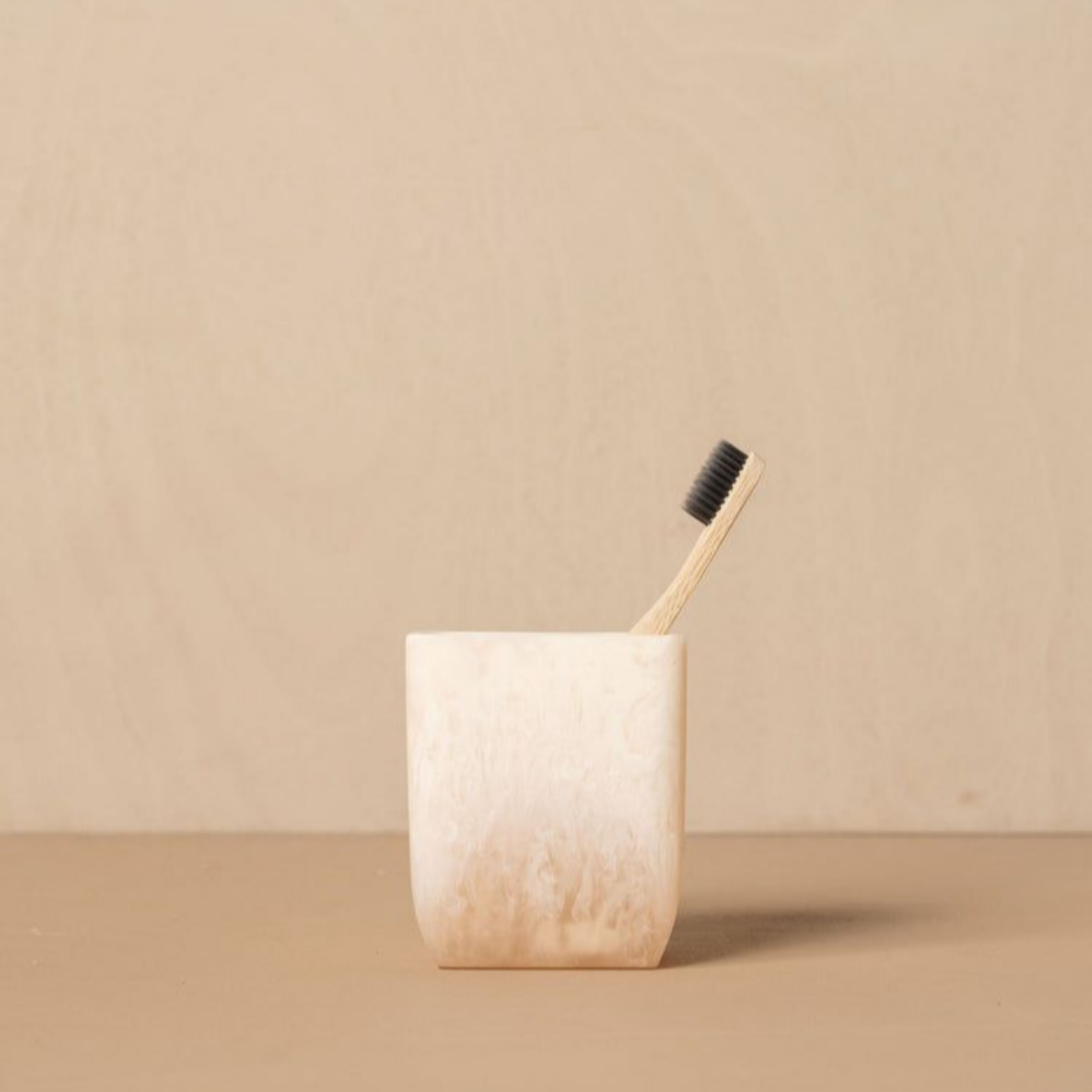 Flow Resin Toothbrush Holder - Peach Blush