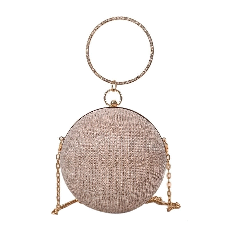Silver Champagne Black Arylic Solid Color Spherical Evening Bags