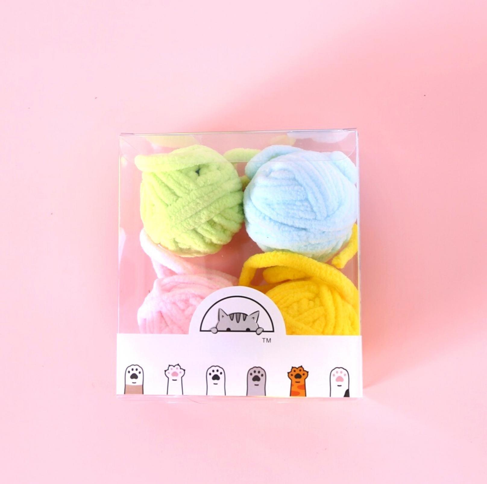 Macaroon Colour Plush Ball Set Cat Toys Dog Toys