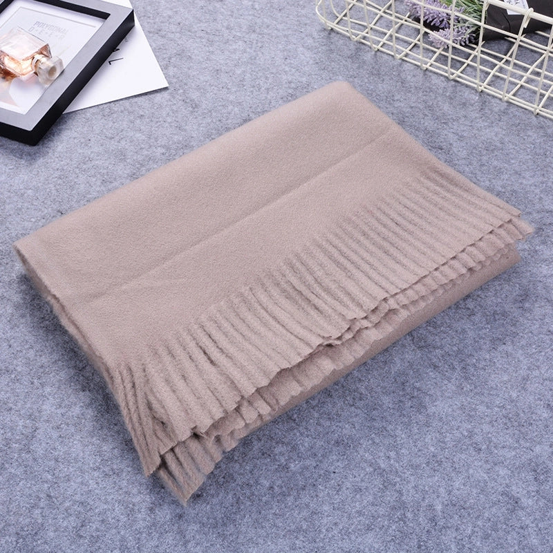 Women's Sweet Minimalist Solid Color Nylon Scarf