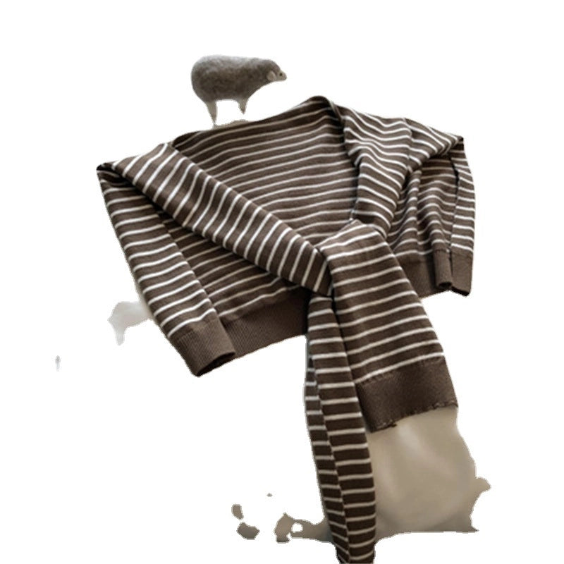 Women's Lady Stripe Knit Shawl