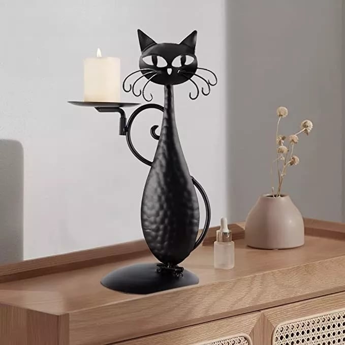 🔥Hot Selling | 48% OFF😺Black Cat Candle Holder