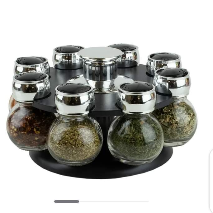 8IN1 REVOLVING SPICE JAR RACK