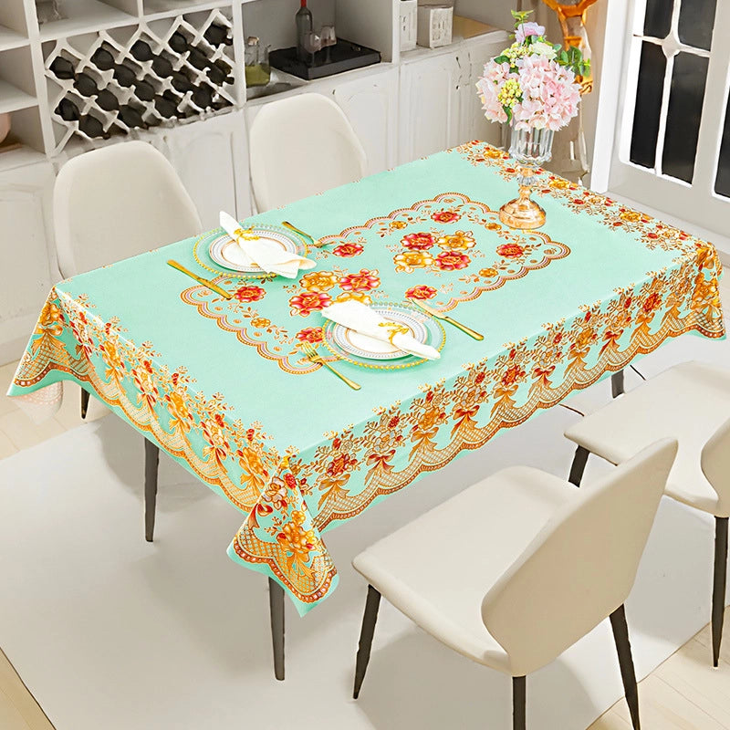 Elegant Classic Style Geometric Flower PVC Tablecloths Artificial Decorations