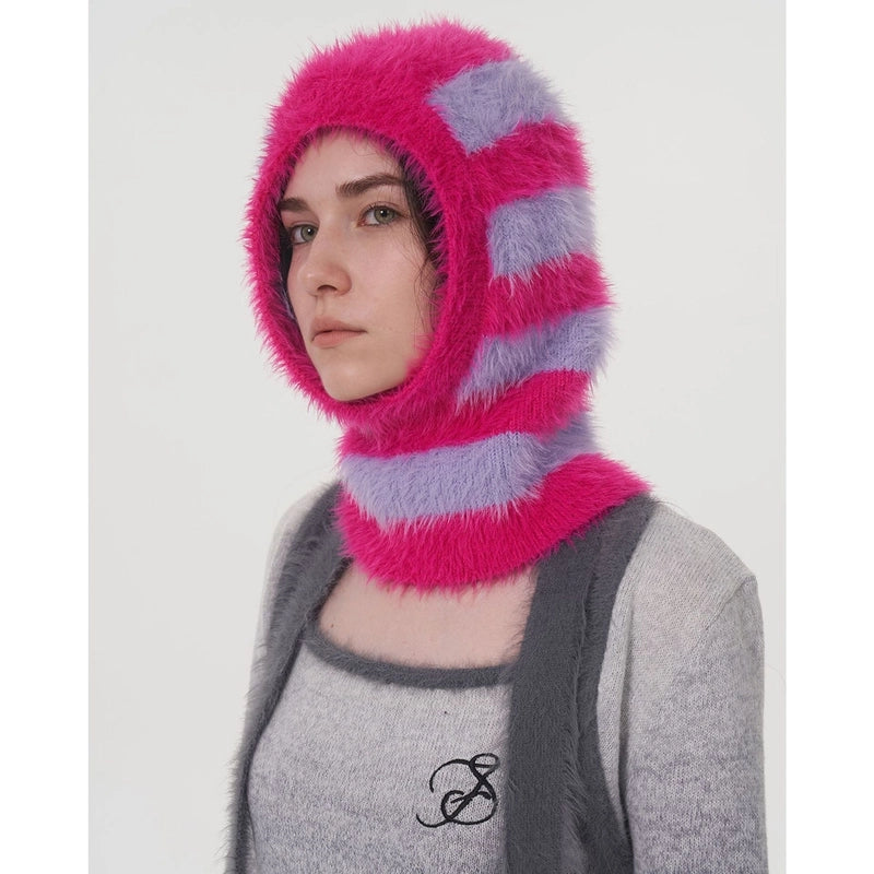 Women's Casual Stripe Eaveless Wool Cap