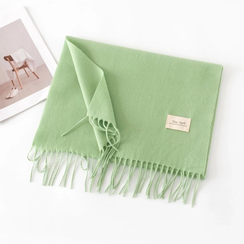 Women's Sweet Solid Color Polyester Scarf