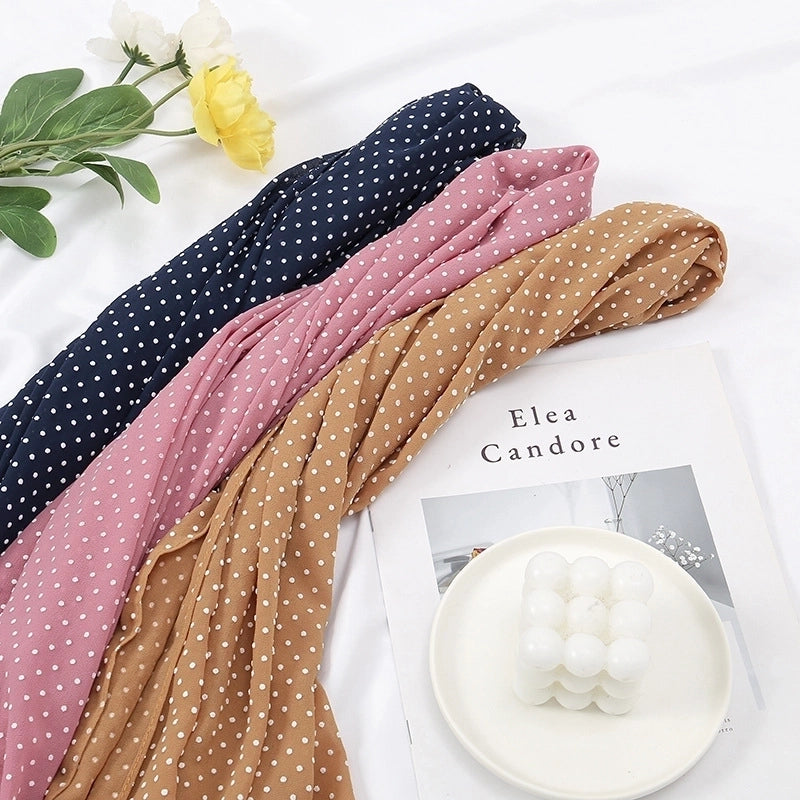 2 Pieces Women's Sweet Solid Color Chiffon Printing Shawl