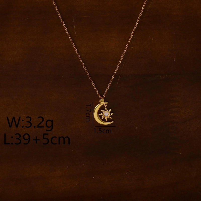 Elegant Retro Minimalist Devil's Eye 304 Stainless Steel Resin Zircon 18K Gold Plated Inlay Pendant Necklace