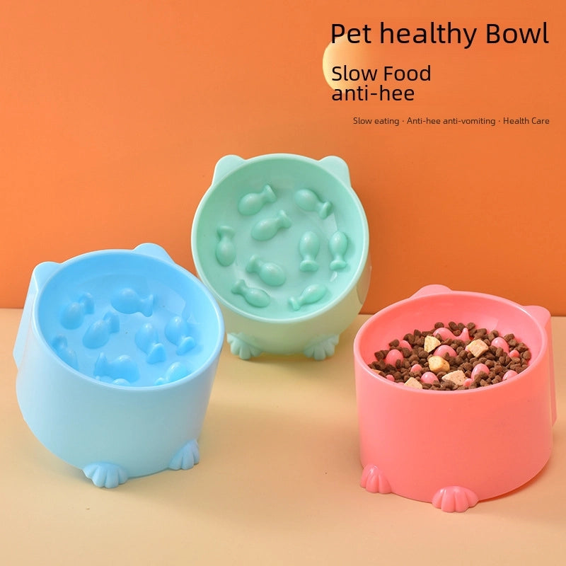 Haqi New  Cat Bowl Anti-choking Slow Bowl Cat And Dog Feeder Basin Cat Food Basin Anti-choking Pet Supplies