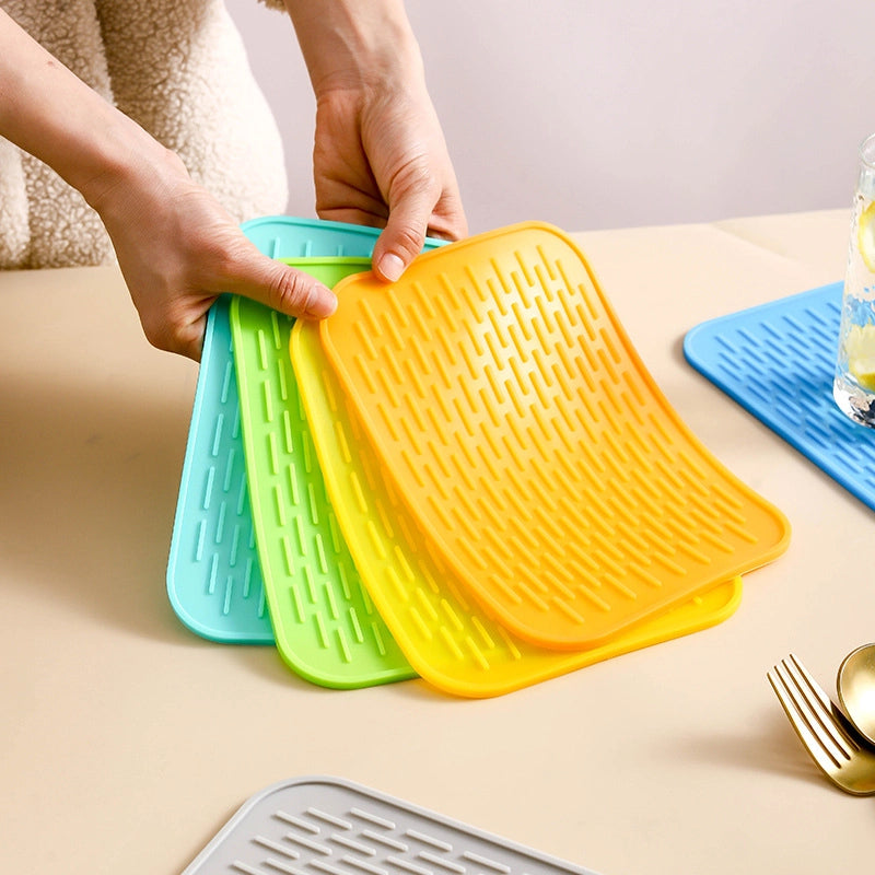 Heat Insulation Mat Household Non-Slip And Durable Silicone Mat Dining Table Drain Mat Coaster Plate Mat Waterproof Rapeseed Mat Bowl Mat