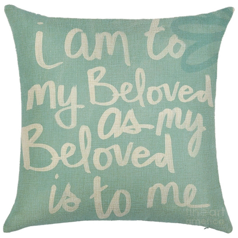 Minimalist Classic Style Commute Letter Ocean Linen Pillow Cases