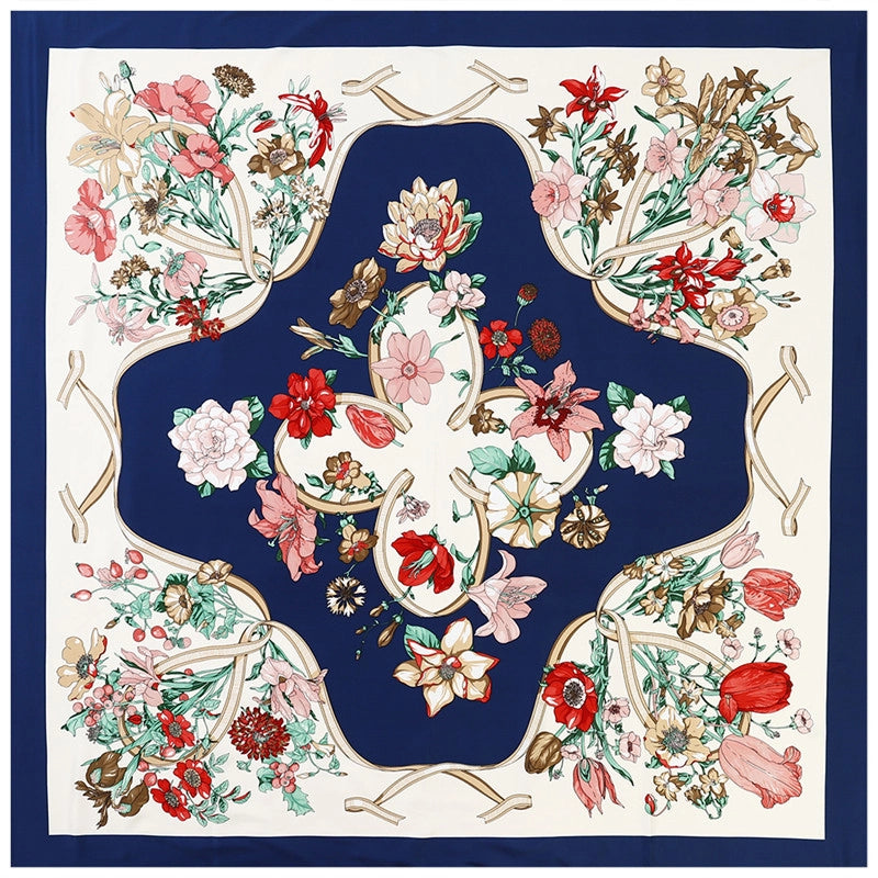 New Fashion 130cm Twill Imitation Silk Large Square Scarf