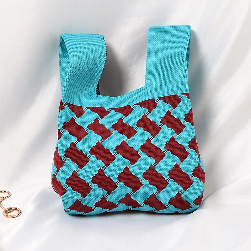 Women's Small Polyester Geometric Streetwear Open Tote Bag