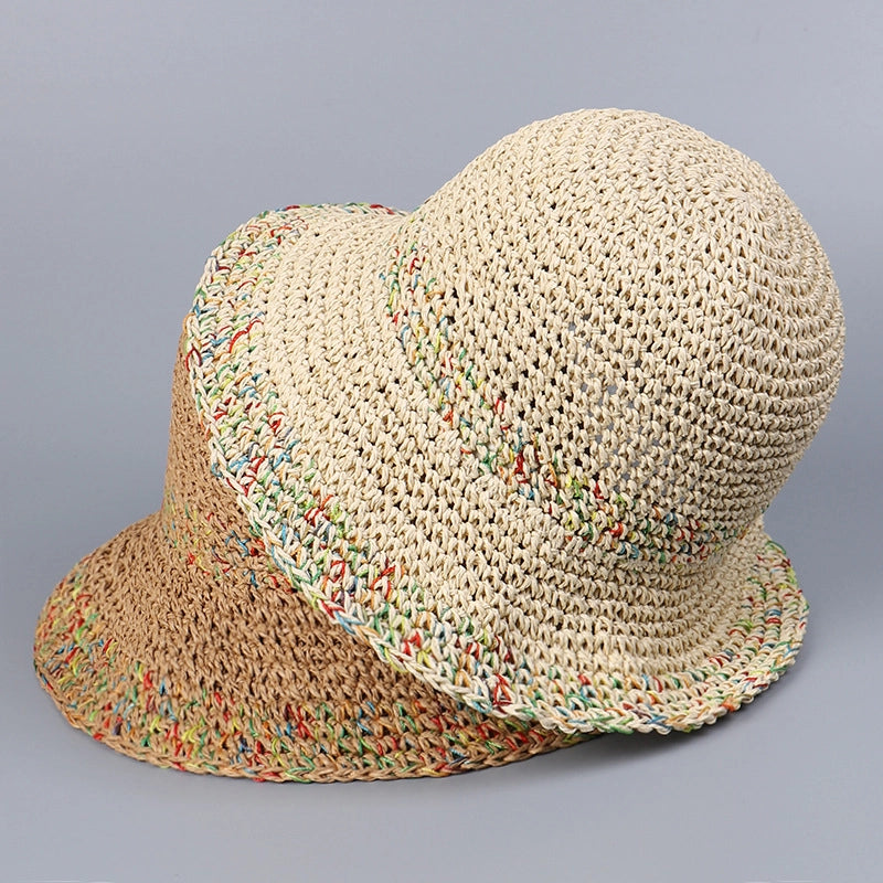 Women's Hawaiian Vacation Modern Style Solid Color Wide Eaves Straw Hat
