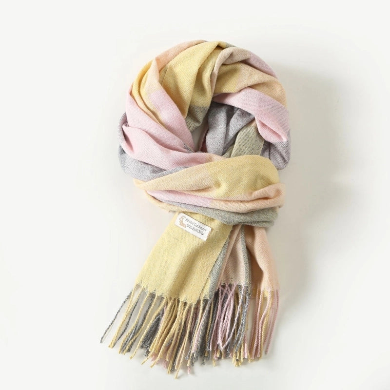 Women's Minimalist Classic Style Color Block Imitation Cashmere Scarf