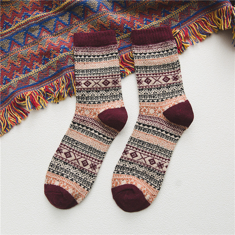 Soft Warm Retro Tribal Socks