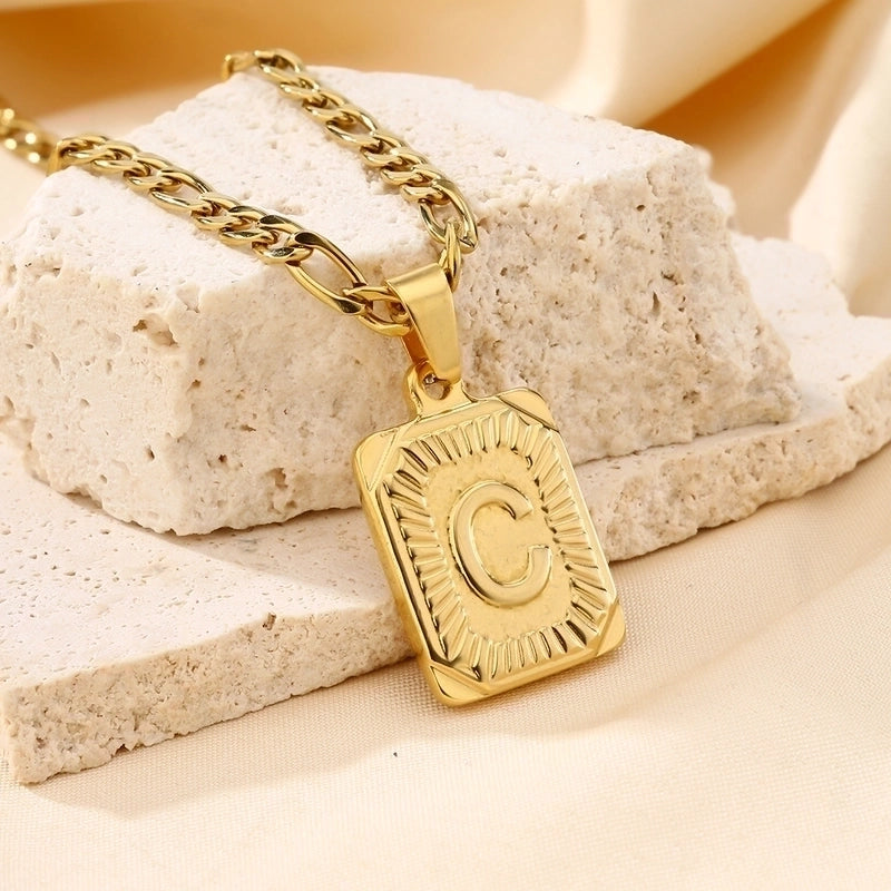 Casual Minimalist Letter 304 Stainless Steel 18K Gold Plated Pendant Necklace